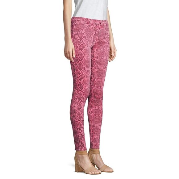 NWT J Brand neon pink snakeskin mid-rise skinny ankle jeans, 26 - Picture 9 of 14
